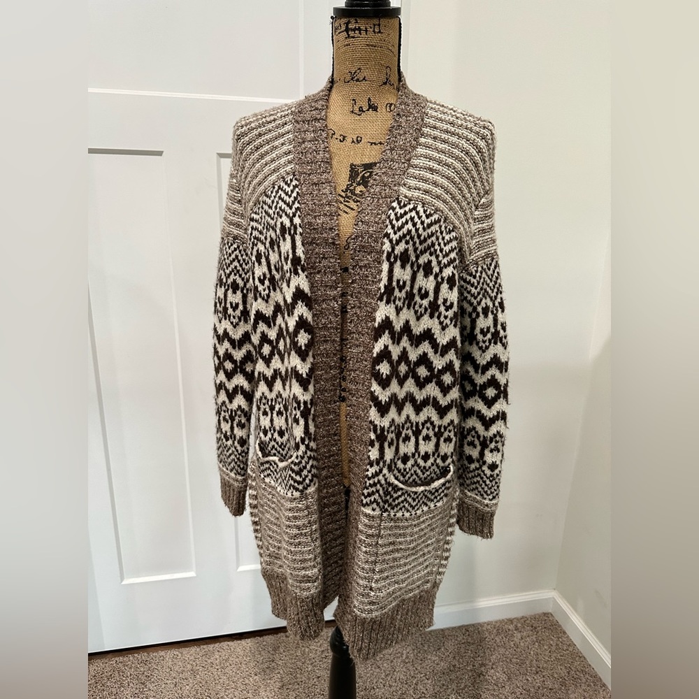 American Eagle Outfitters Open Front Cardigan Womens Med Aztec Chimayo Sweater